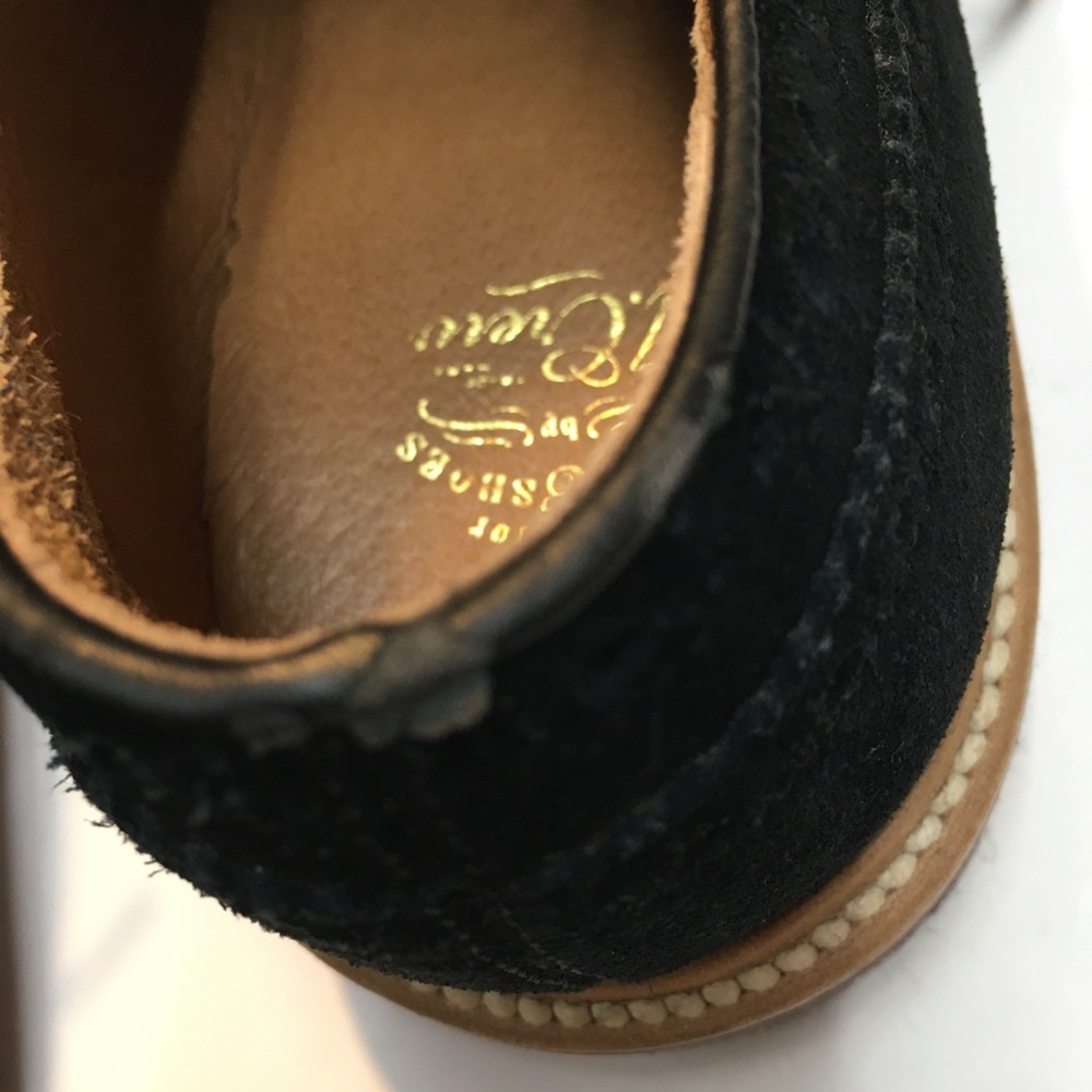J Crew Kenton Suede Wing Tips Oxford Shoes Men's 10 Black Classic Academia - Picture 9 of 16